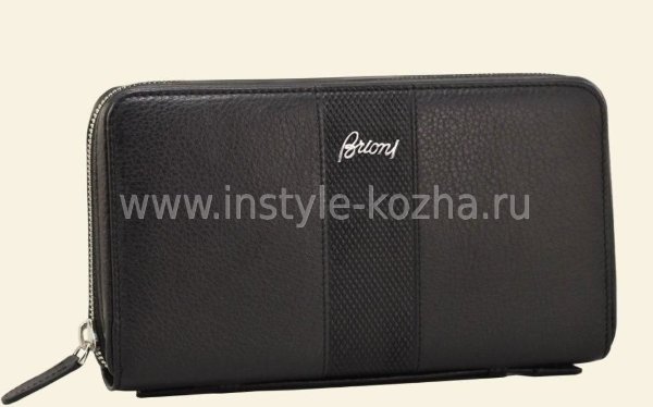 Барсетка Brioni из натуральной кожи