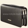 Мужская черная Барсетка MontBlanc на двух молниях